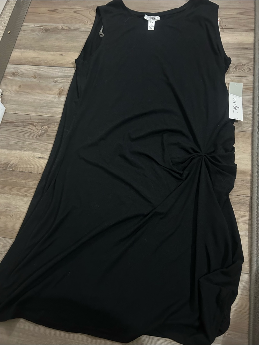 just be Black Sleeveless Maxi Dress with Side Twist